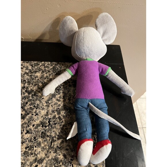 Chuck E Cheese Plush 13 In Mouse Purple Green Shorts Pizza Soft Chucky 2013 - Picture 3 of 6